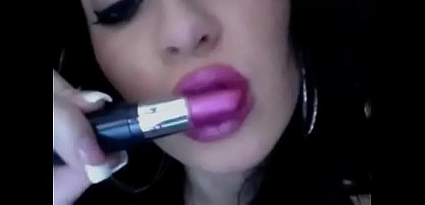  sexy girl purple lips